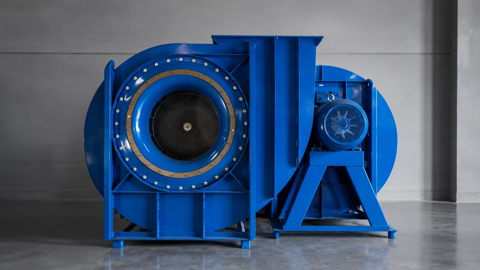 Industrial centrifugal fan and blower assembly shown for fan bearing review