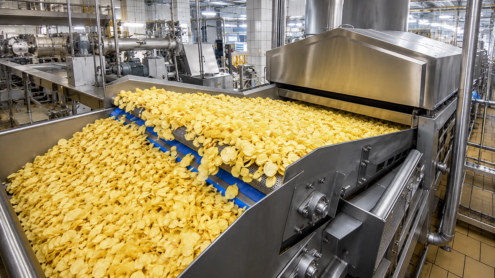 Food processing machinery line shown for process bearing application review