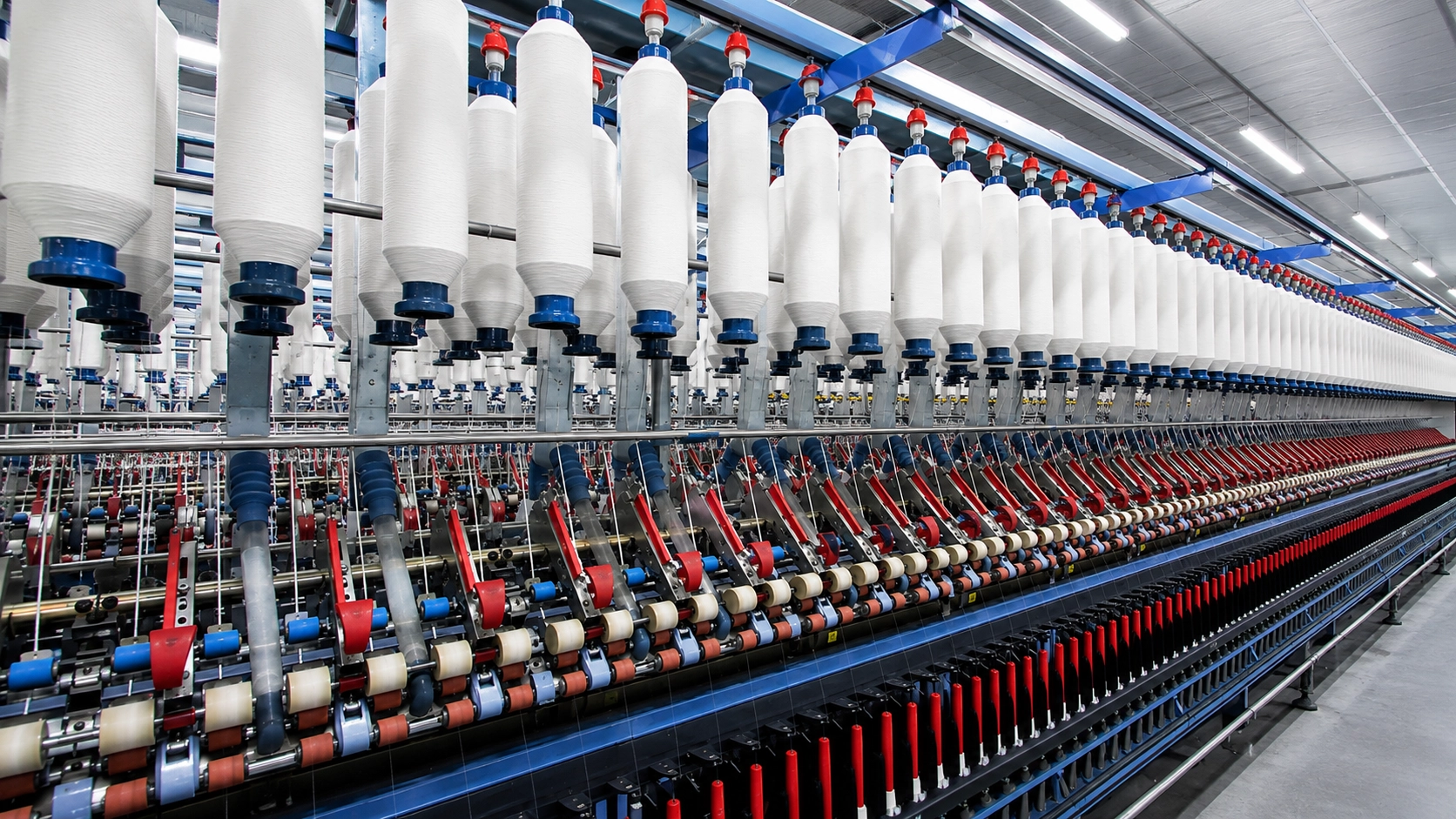 Textile machinery production line shown for textile bearing application review