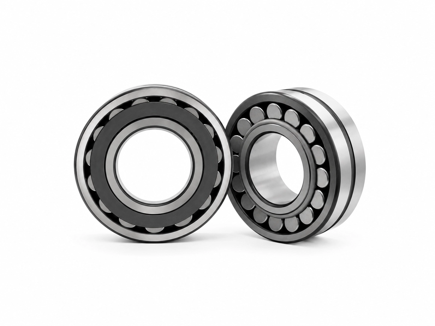 Spherical roller bearings displayed for series and size comparison