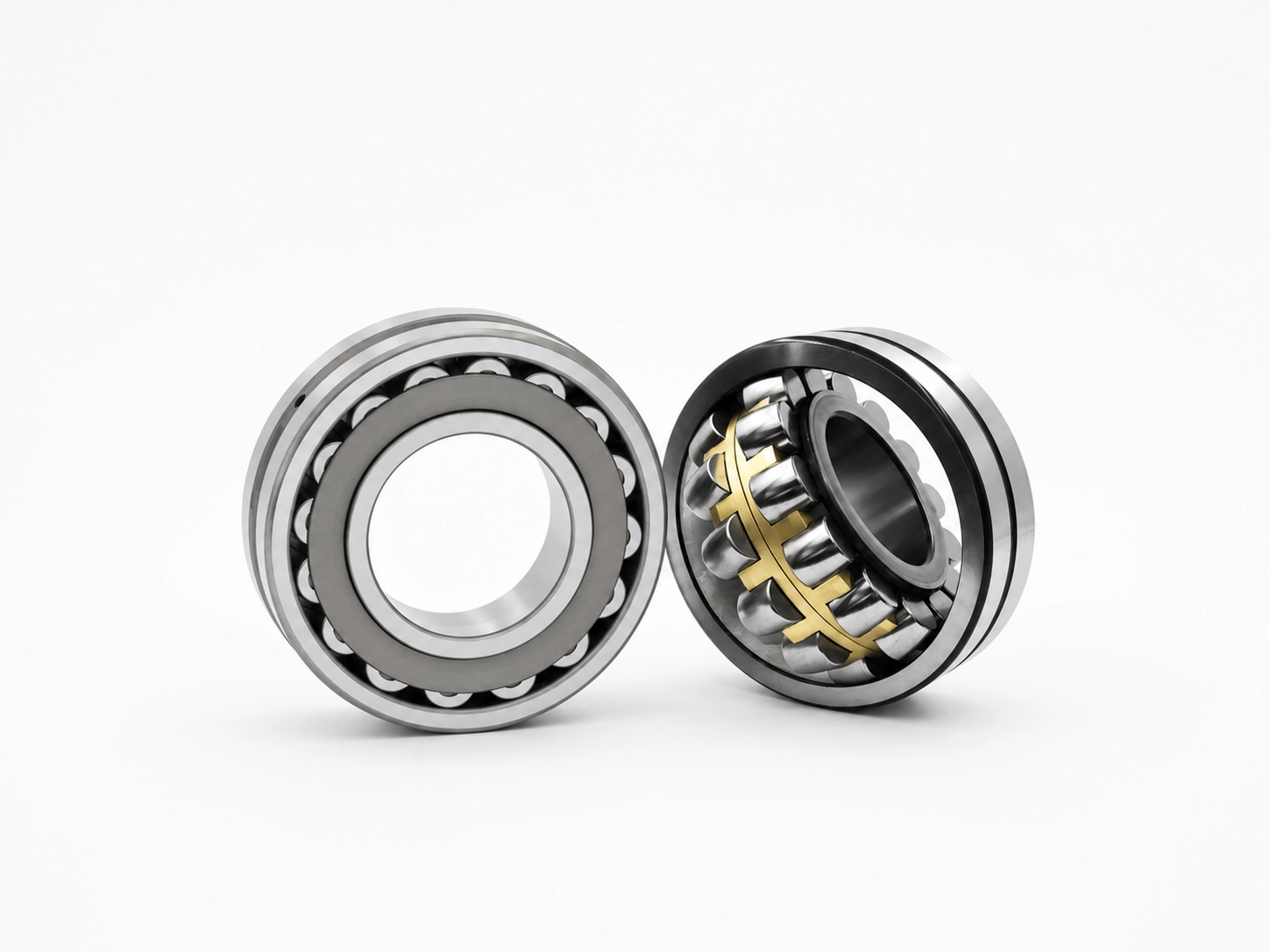 Spherical roller bearings displayed for series and size comparison