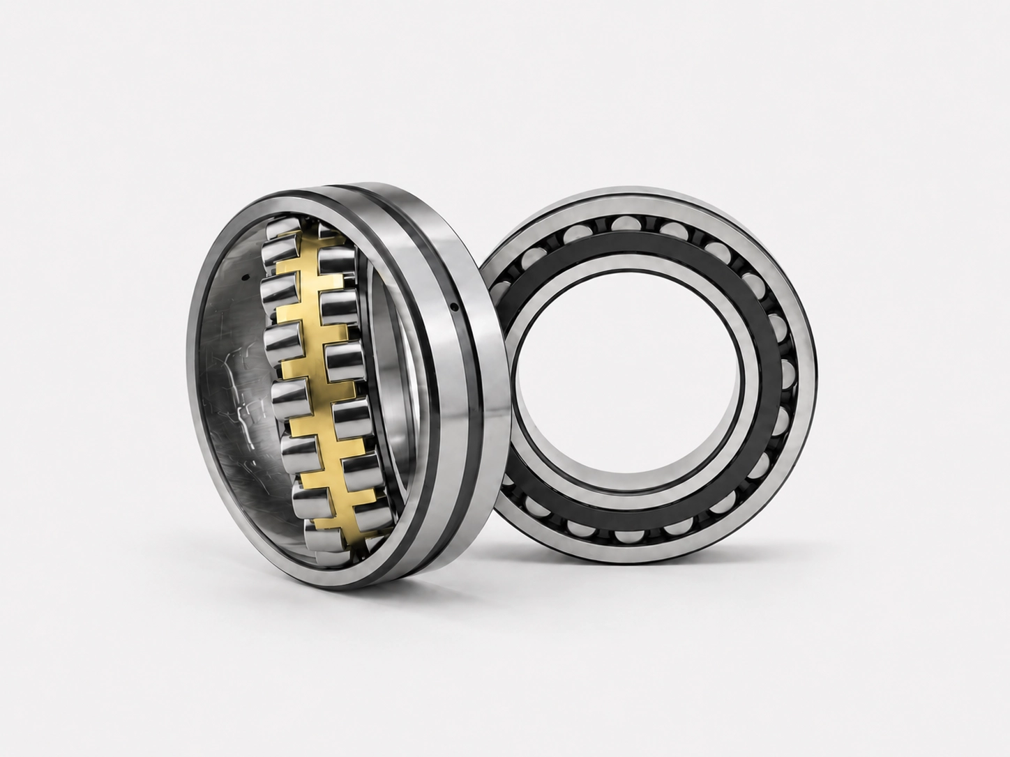Spherical roller bearings displayed for series and size comparison