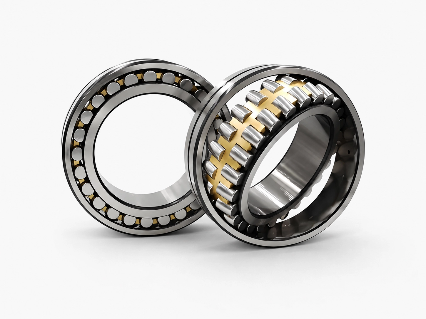 Spherical roller bearings displayed for series and size comparison